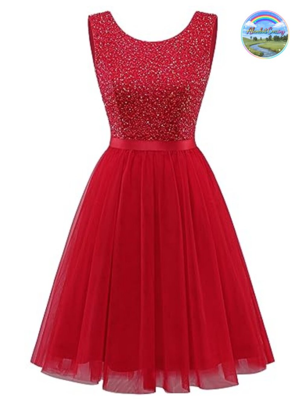 BeryLove Sleeveless Sequin Mini Dress A-Line Boat Neck Prom Cocktail